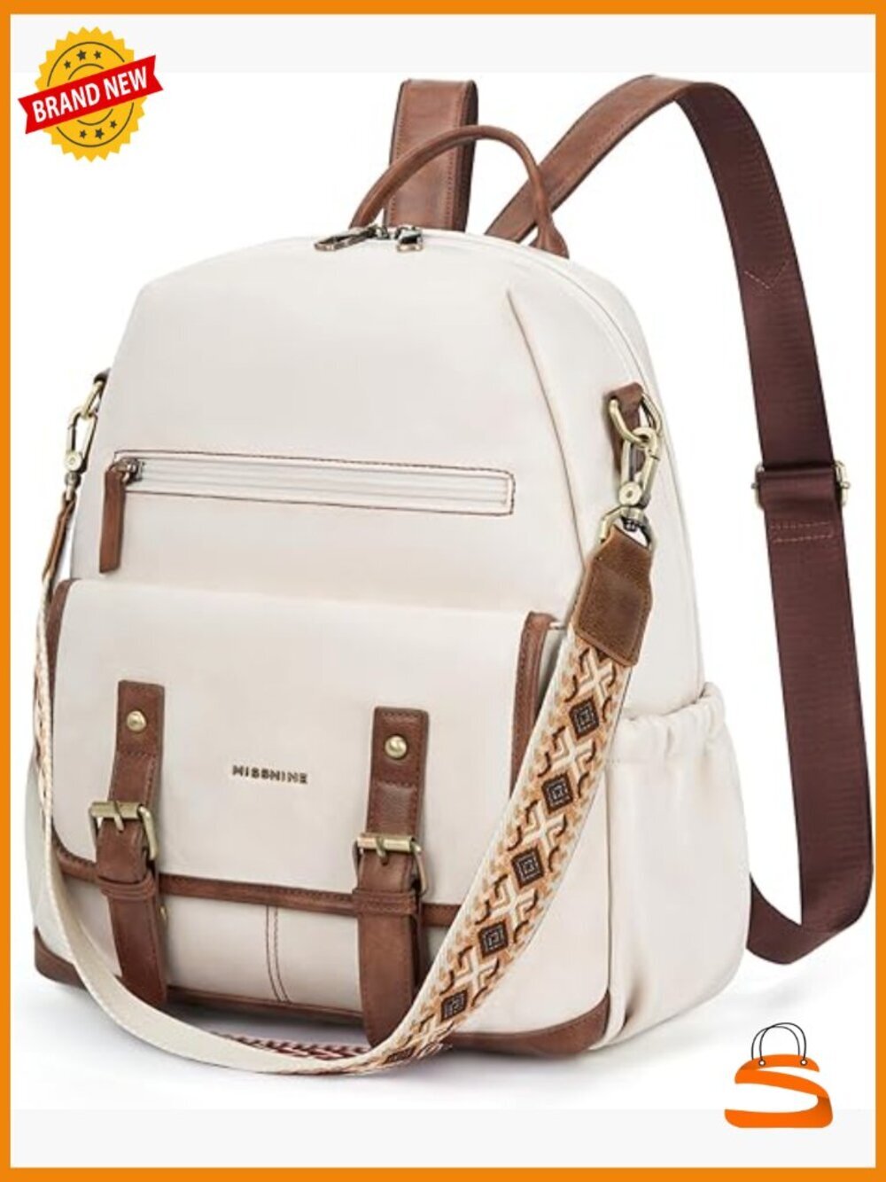 PU Leather Convertible Backpack Purse, Large Travel Satchel Handbag, Fits 13"